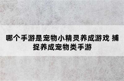 哪个手游是宠物小精灵养成游戏 捕捉养成宠物类手游